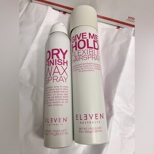 Brand new ELEVEN AUSTRALIA dry finish wax spray and flexible hold hairspray